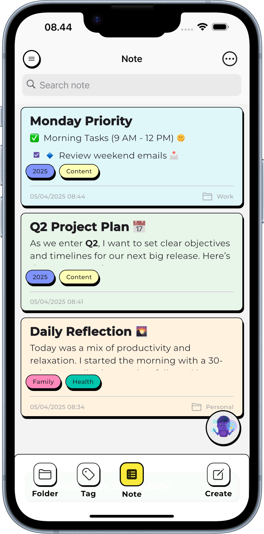 AI Note Organization